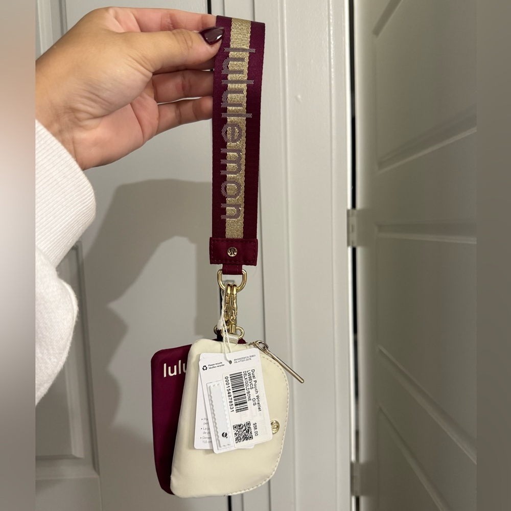 lululemon athletica Burgundy and Cream Mini Bag